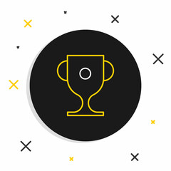 Line Award cup icon isolated on white background. Winner trophy symbol. Championship or competition trophy. Sports achievement sign. Colorful outline concept. Vector