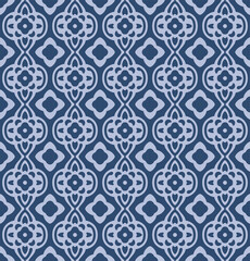 Japanese Flower Bud Motif Vector Seamless Pattern