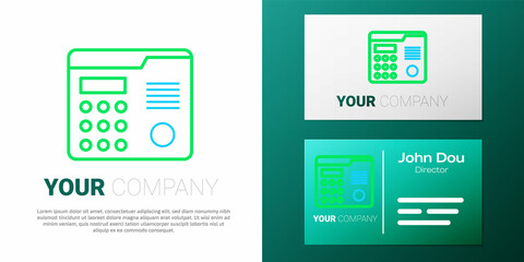 Line House intercom system icon isolated on white background. Colorful outline concept. Vector