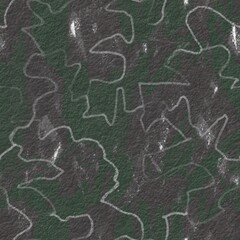 Abstract geometric seamless pattern in grunge style. Gray-green dark antique background. Design of template, background, wallpaper, fabric, texture, cover.