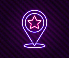 Glowing neon line USA Independence day icon isolated on black background. 4th of July. United States of America country. Colorful outline concept. Vector