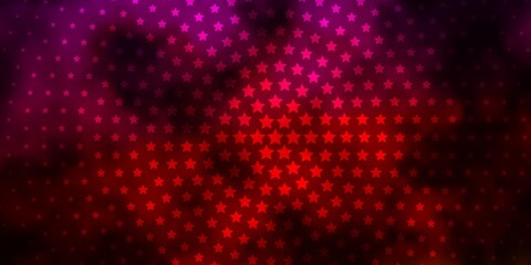 Dark Pink, Yellow vector texture with beautiful stars.