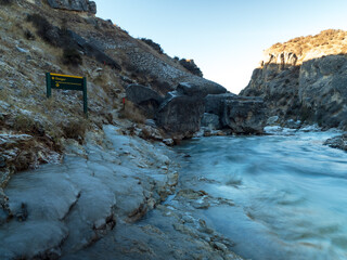 mountain river in winter