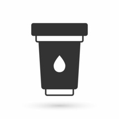 Grey Water filter cartridge icon isolated on white background. Vector