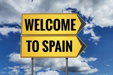 Obraz premium signpost welcome to Spain