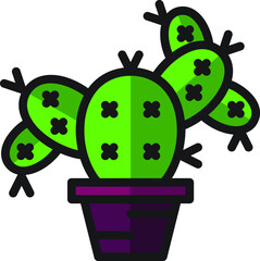 the illustration of cactus icon vector.