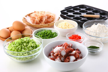 たこ焼きの材料　白バック