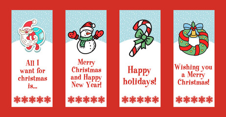 Obraz premium A set of Christmas illustrations.