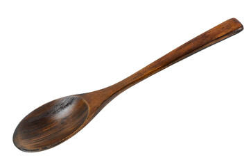 Wooden ladle isolated on white background.