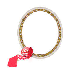 Golden frame for paintings, mirrors or photo isolated on white background. Design element with clipping path