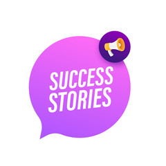 Megaphone with Success stories. Megaphone banner. Vector stock illustration.