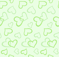 ライン ハートパターン 素材　グリーン