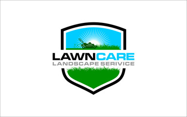 Illustration vector graphic of lawn care, landscape, grass concept logo design template