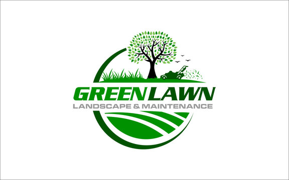 Illustration vector graphic of lawn care, landscape, grass concept logo design template