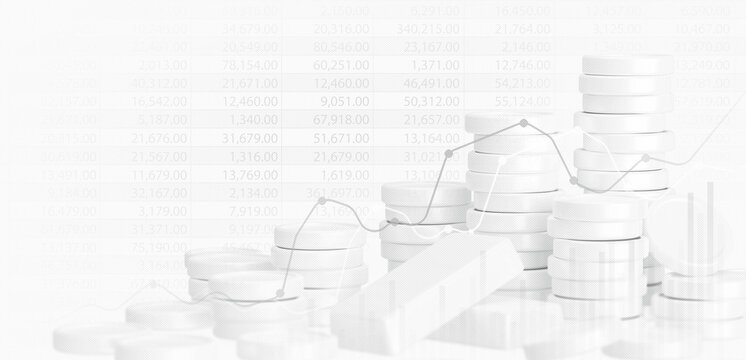 Growth Business Finance Chart Of White Money Stock Graph Data 3d Background Or Digital Investment Economy Market Profit Financial Banking Graphic Pattern On Currency Trading Price Website Wallpaper.