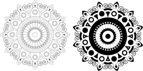 Mandalas for coloring book. Decorative round ornaments. Unusual flower shape. Oriental vector, Mandala patterns. Weave design elements. Yoga logos 