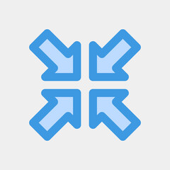 Minimize arrow icon vector illustration in blue style, use for website mobile app presentation