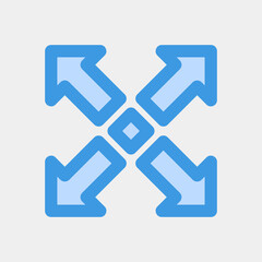 Maximize arrow icon vector illustration in blue style, use for website mobile app presentation