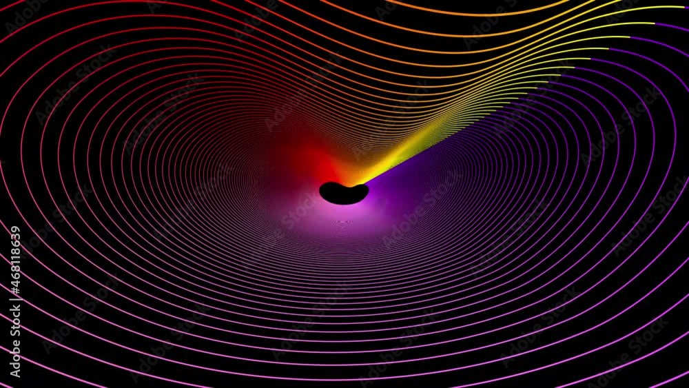 Aufkleber geometric ovals with vivid 3d render gradient. digital acoustic synthesizer with circular music text