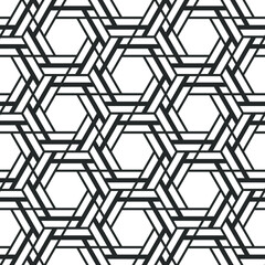 Hexagon art seamless pattern background.