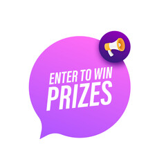 Megaphone Hand, business concept with text Enter to win prizes.