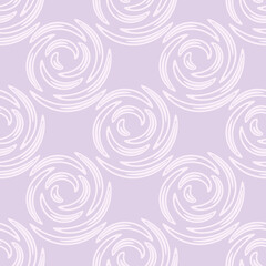 Vector floral curved line brush seamless pattern