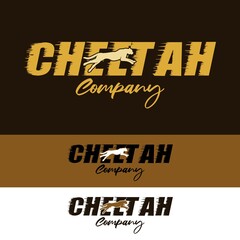 Obraz premium Cheetah Writing Logo With Cheetah Icon Puma Jaguar jump design inspiration