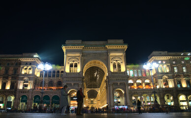 Milan, Italy - October 26, 2021: Galleria Vittorio Emanuele is famous shopping mall with high end fashion brands