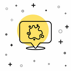 Black line Paint spray icon isolated on white background. Random dynamic shapes. Vector