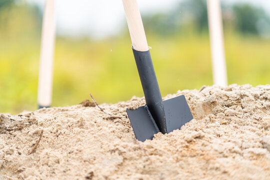 Spatenstich, Schaufel, Sand, Baustelle