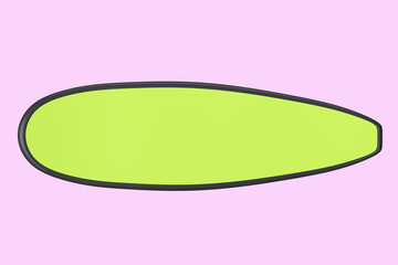 Realistic green surfboard for summer surfing isolated on pink background.