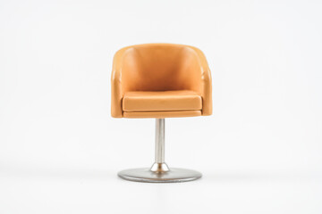 Set of trendy Brown chairs on white background
