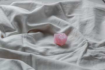 Different minerals on a white background. Amethyst, tiger's eye, meteorite, quartz. Stones on a...