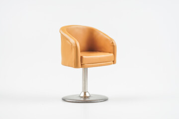 Set of trendy Brown chairs on white background
