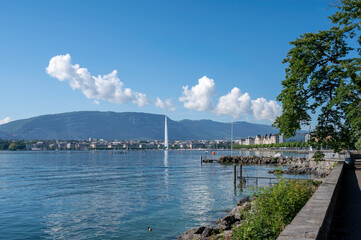 Genève avec le jet d'eau