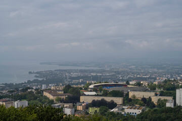 Fototapeta na wymiar Lausanne depuis la tour de sauvabelin