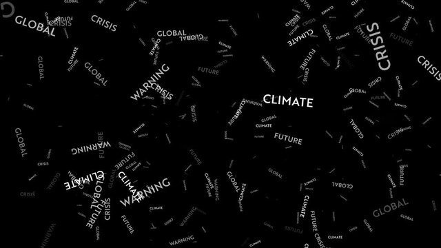 Climate global crisis concept background floating tag and keywords on transparent alpha channel