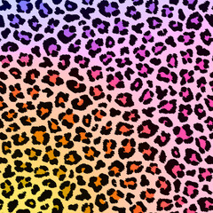 Multicolor leopard pattern with social smooth gradient. Vector