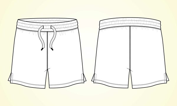 Vecteur Stock Boys Sweat Shorts vector fashion flat sketch template. Young  Men Technical Drawing Fashion art Illustration. | Adobe Stock
