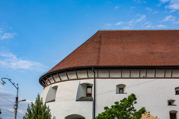 Western Romania, architectural styles, partial building view, street perspective