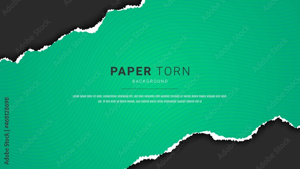 Canvas Prints modern abstract green paper ripped design in black background template