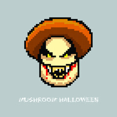 Pixel tnt for games and websites mushroom on Halloween