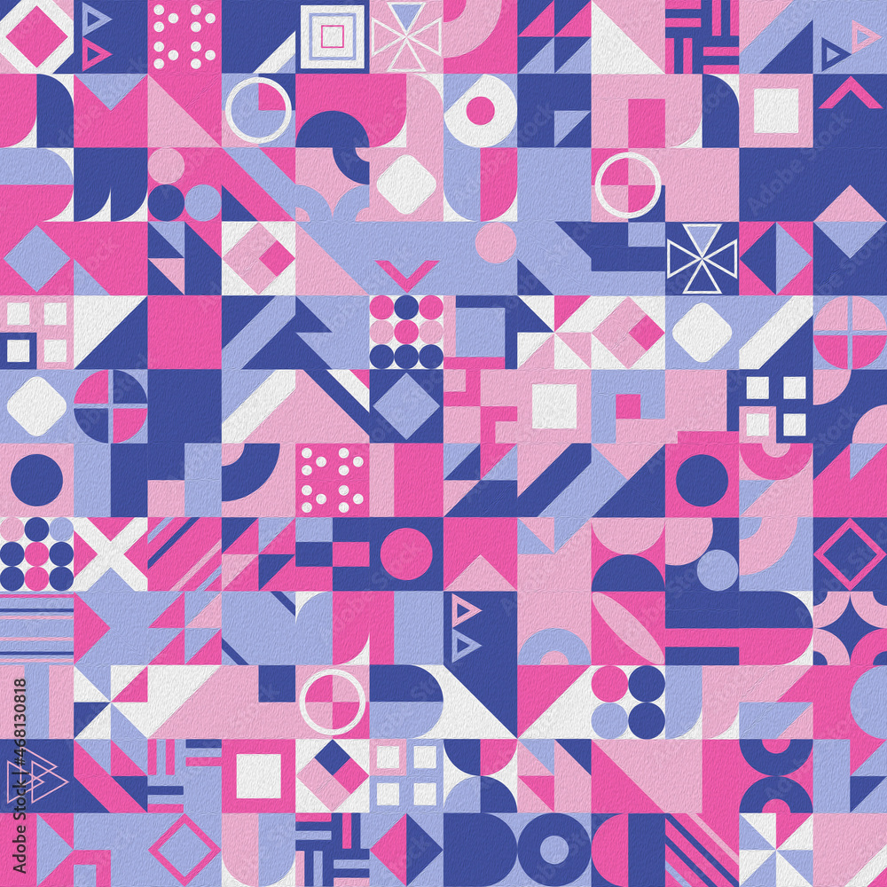 Poster abstract multicolored geometric pattern. different geometric figures background. flat minimal style.