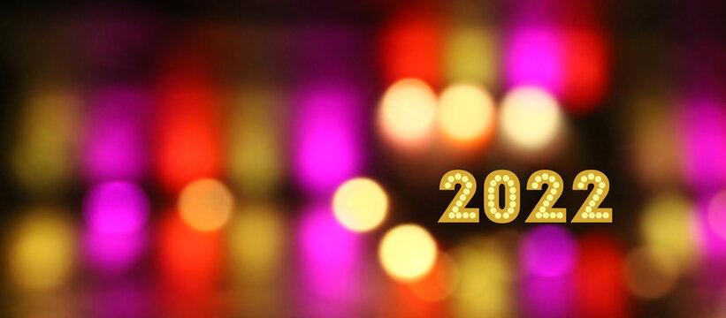 2022 banner bunte lichter bokeh