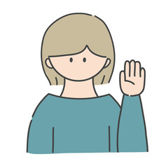 挙手_女の子