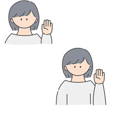 挙手_女の子