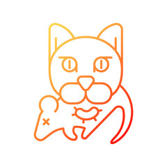 Toxoplasmosis gradient linear vector icon. Toxoplasma gondii parasite caused disease. Parasitic illness. Pet infection. Thin line color symbol. Modern style pictogram. Vector isolated outline drawing