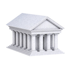 Fototapeta premium Museum or temple 3d icon on white background 3d rendering