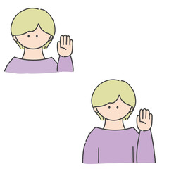 挙手_女の子
