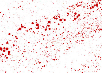 Blood drops and splatters. Splashing red paint. Halloween bloody background. Ink blots grunge texture. © sanchesnet1